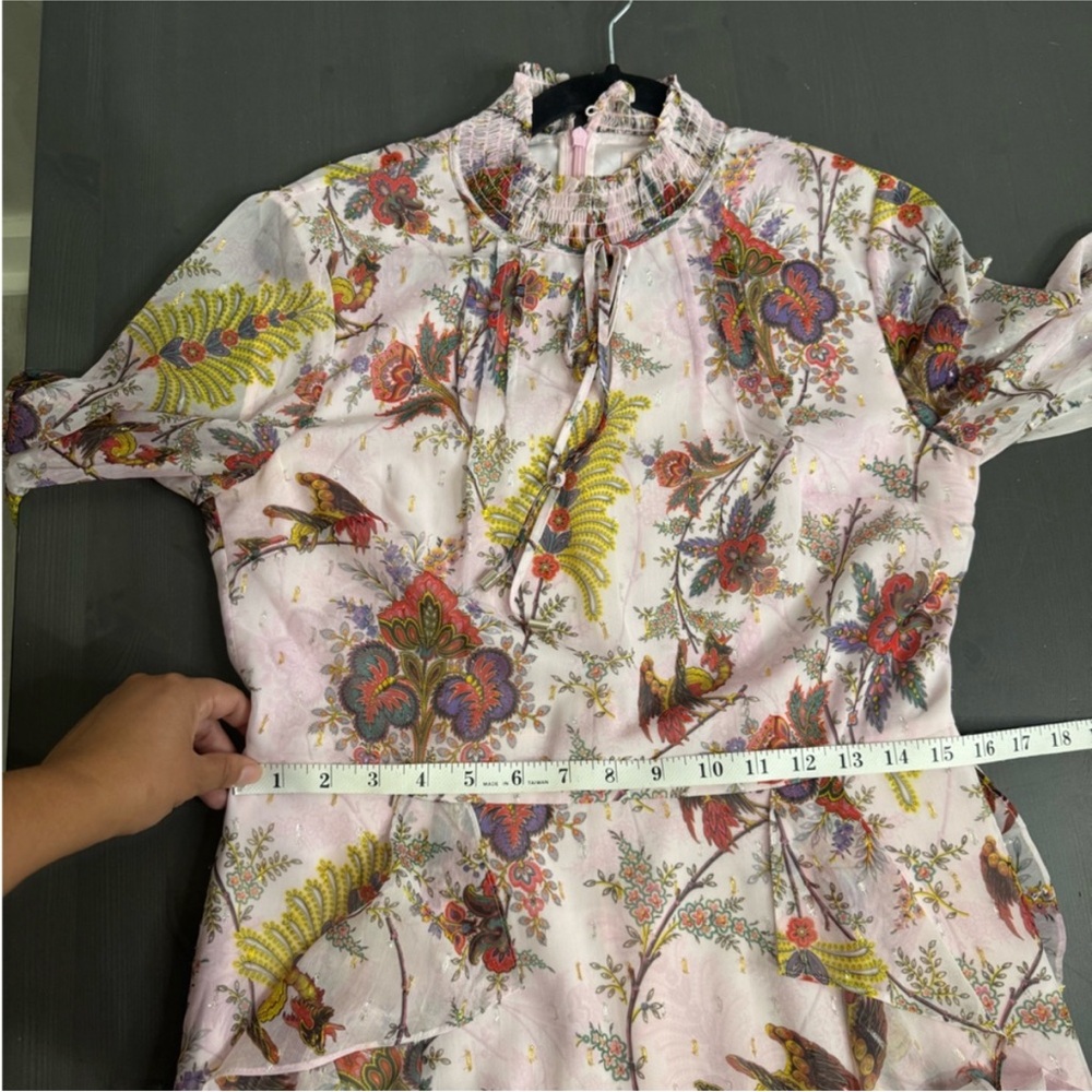 Ted Baker Floral Ruffle Dress Size 6 - Picture 7 of 8